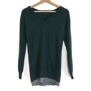 Theory | Cashmere Two Tone Layered Sweater Lagenlook Delrina BL Lofty Vneck